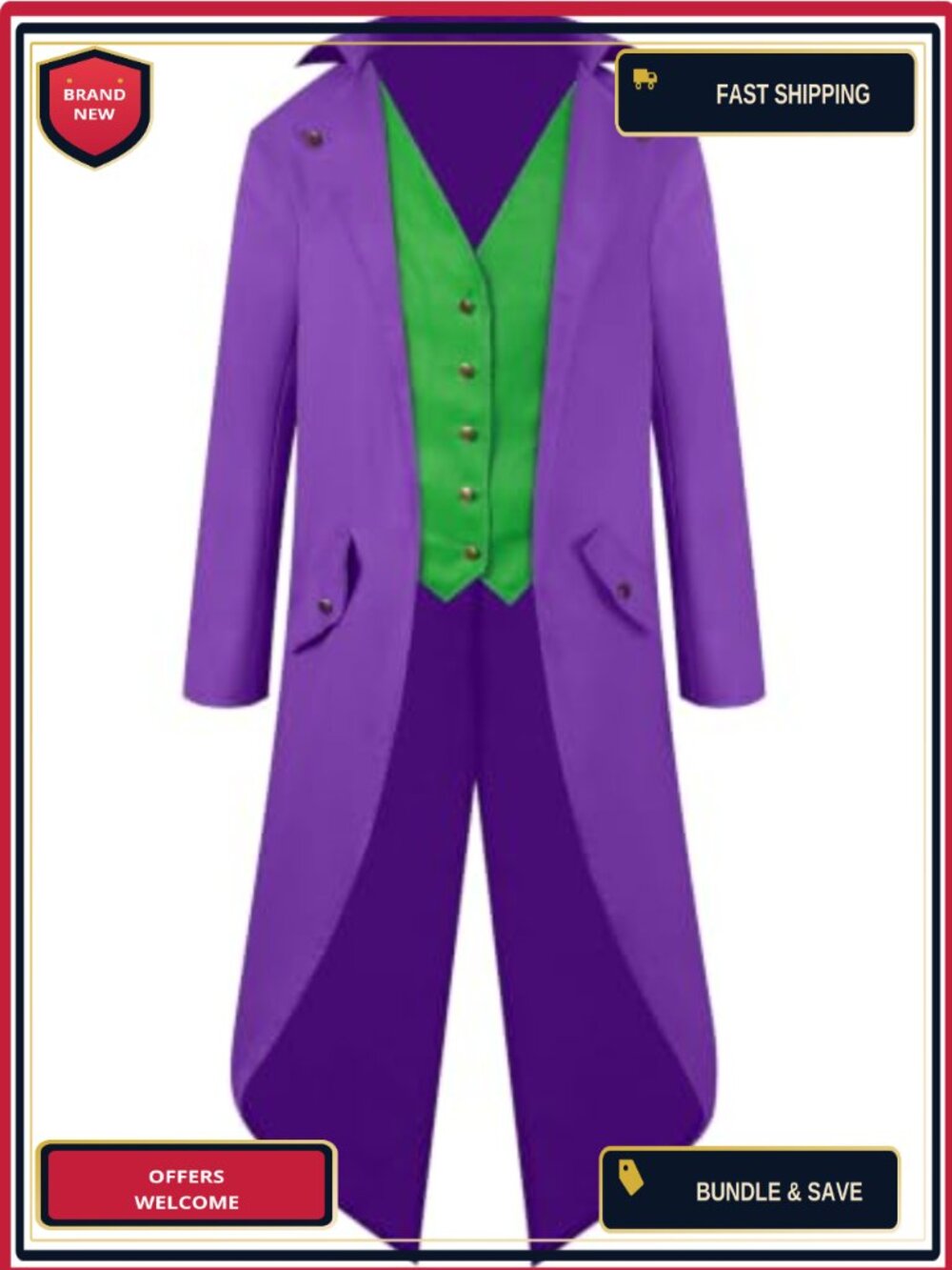 Men's Steampunk Tailcoat Medieval Pirate Jacket Cosplay Costume